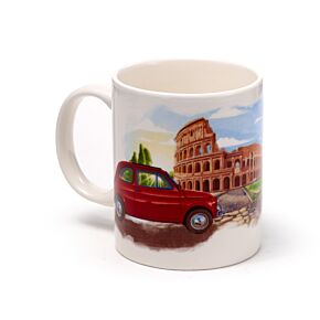 Porcelánový hrnek - Fiat 500  -Řím