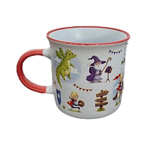 Porcelánový hrnek - lem - Rytíři a draci