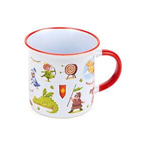 Porcelánový hrnek - lem - Rytíři a draci
