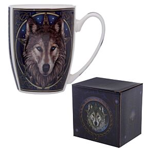 Porcelánový hrnek - Vlk - hlava - design Lisa Parker