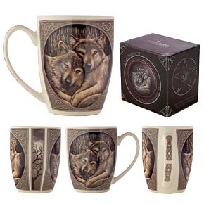 Porcelánový hrnek - Vlk -Věrní společníci - design Lisa Parker