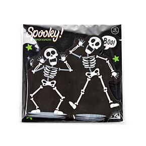 Papírový ubrousek - balení 12 ks - 3 vrstvé - párty - Kostlivec Halloween 