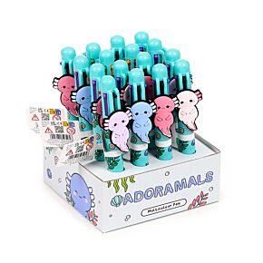 Vícebarevná propiska (6 barev) -  ozdoba - Adoramals - Axolotl Maddie 