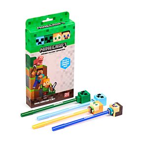 Smazatelná propiska s ozdobou Inkredible Minecraft Chibi Style - silikonový topper 4ks