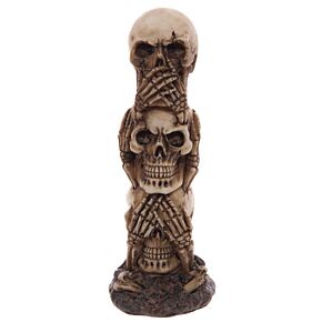 Dekorace - Lebka -Totem - "Neslyším, nevidím, nemluvím" - LED 