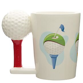 Keramický hrnek s tvarovaným  uchem-Golfový míček