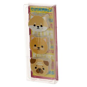 Sada 3 gum - Mopsík, kočka a Shiba Inu