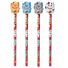 Tužka - guma -  Kočka pro štěstí Maneki Neko