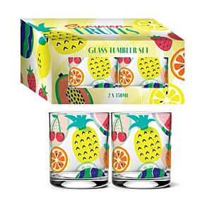 Sklenice - sada 2 ks- 350 ml - Léto a ovoce