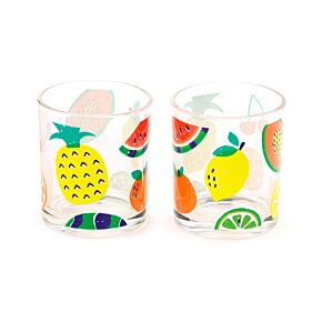 Sklenice - sada 2 ks- 350 ml - Léto a ovoce