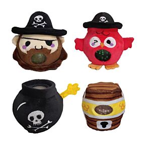 Plyšová mačkací hračka antistres- Queasy Squeezies  - Pirát Jolly Rogers 