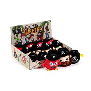 Plyšová mačkací hračka antistres- Queasy Squeezies  - Pirát Jolly Rogers 