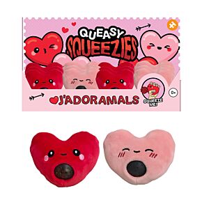 Plyšová mačkací hračka antistres - Queasy Squeezies - Amore - Láska - Srdce
