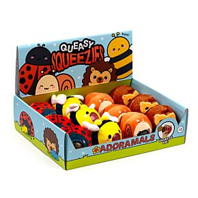 Plyšová mačkací hračka antistres - Queasy Squeezies - Adoramals -zvířátka- zahrádka