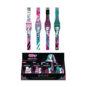 Digitální silikonové hodinky -Hatsune Miku 