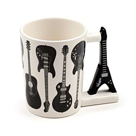 Keramický hrnek s tvarovaným  uchem-Kytara Headstock