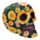 Dekorativní soška - Day of the Dead - Lebka Mexiko - kopretina
