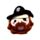 Plyšová mačkací hračka antistres- Queasy Squeezies  - Pirát Jolly Rogers 
