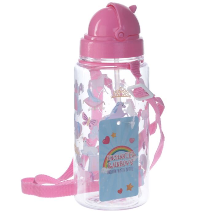 Láhev na vodu pro děti s brčkem 450ml-Jednorožec