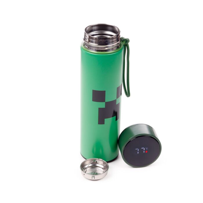 Nerezová termoláhev s digitálním teploměrem 450ml - Minecraft Creeper