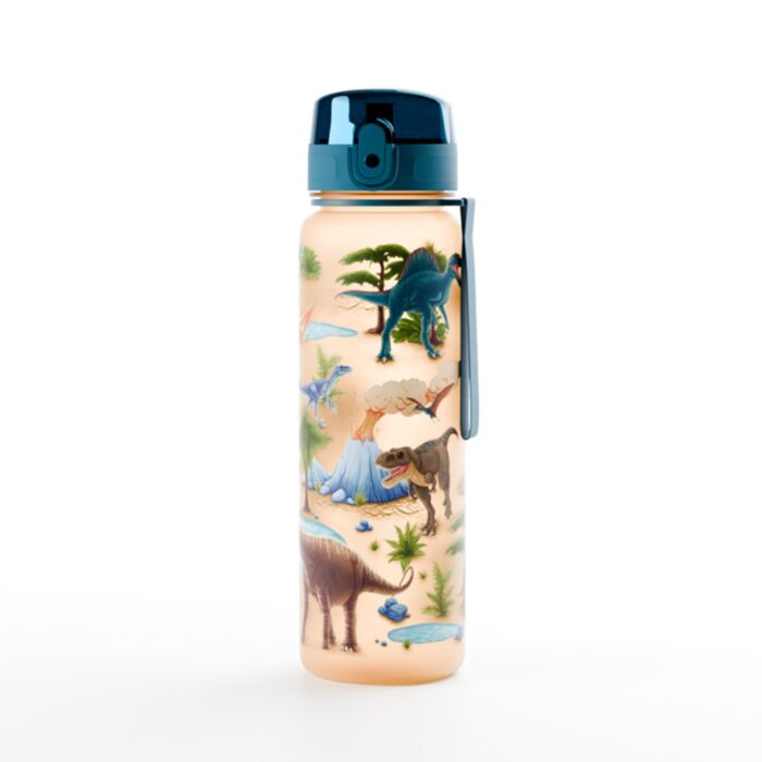 Nerozbitná plastová láhev s víčkem 600ml - Dinosaurus