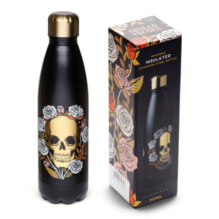 Nerezová termoláhev 500ml - Lebka a růže