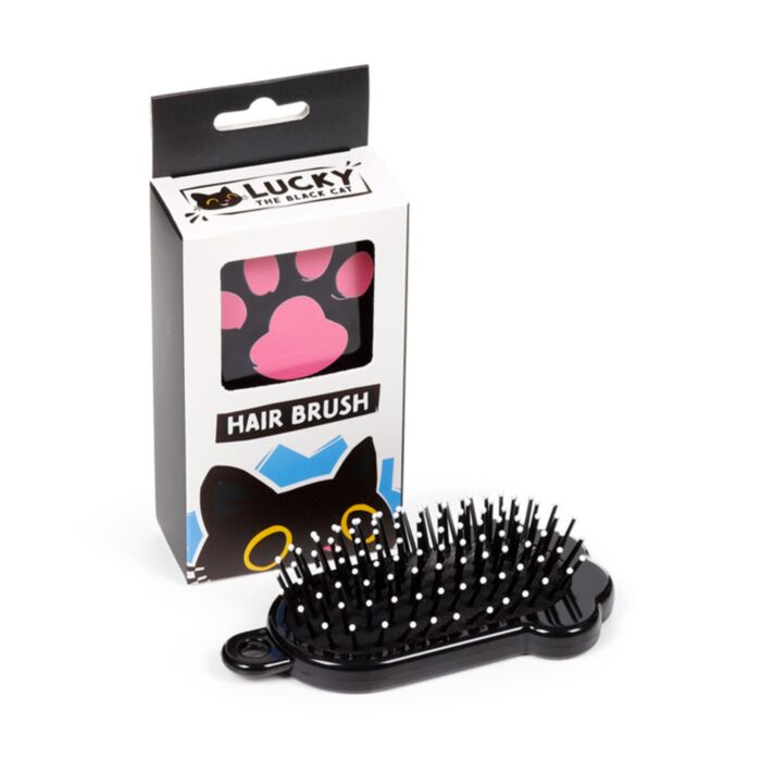 Kartáč na vlasy - Lucky the Black Cat - Kočka - tlapka