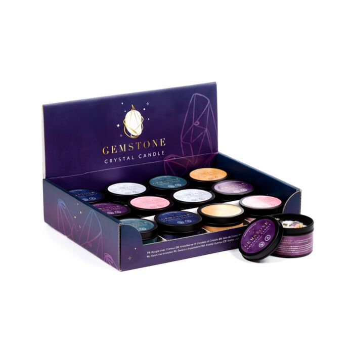 Svíčka v plechové krabičce - Sojový vosk - Drahé kameny