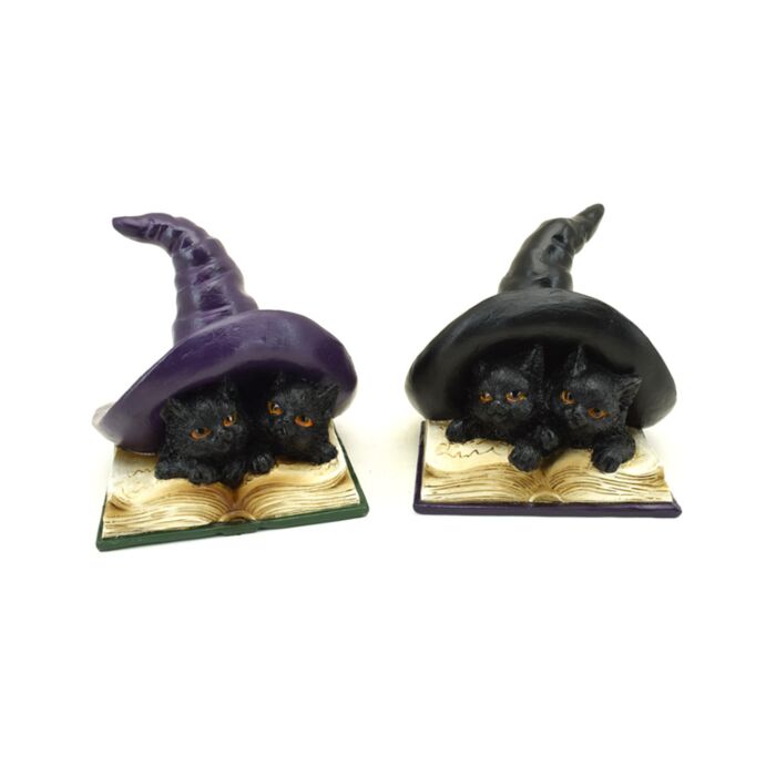 Dekorace - soška - Kočka - Čarodějnice - Učící se kouzla