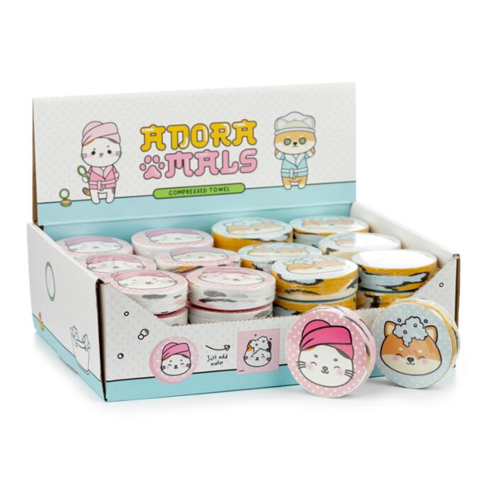 Stlačený cestovní ručník - Zvířátka Adoramals