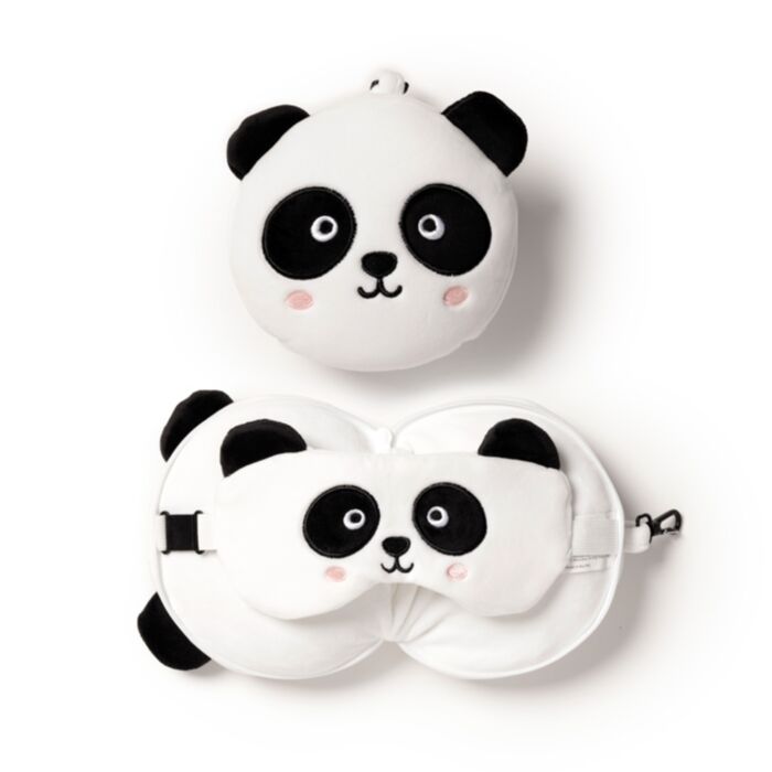 Cestovní polštář a maska na oči Relaxeazzz- Panda