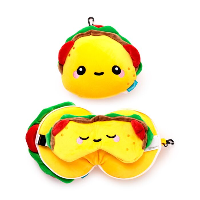 Cestovní polštář a maska na oči Relaxeazzz - Foodiemals - Tacos Frida