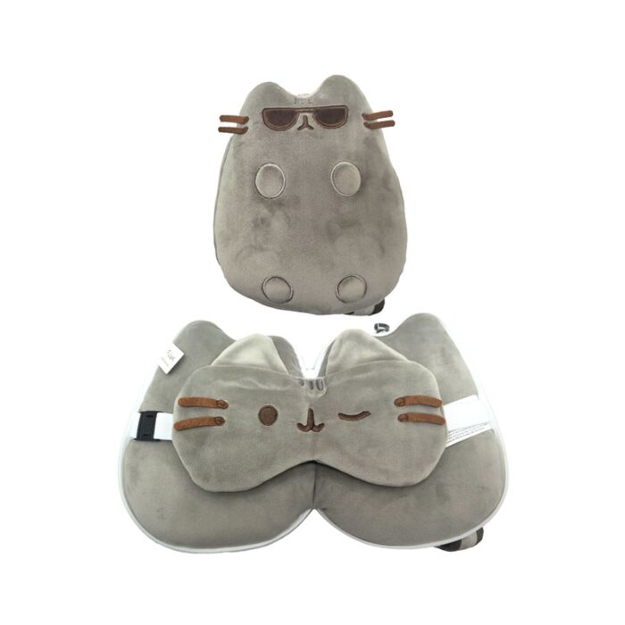 Cestovní polštář a maska na oči Relaxeazzz - Kočka Pusheen - sluneční brýle