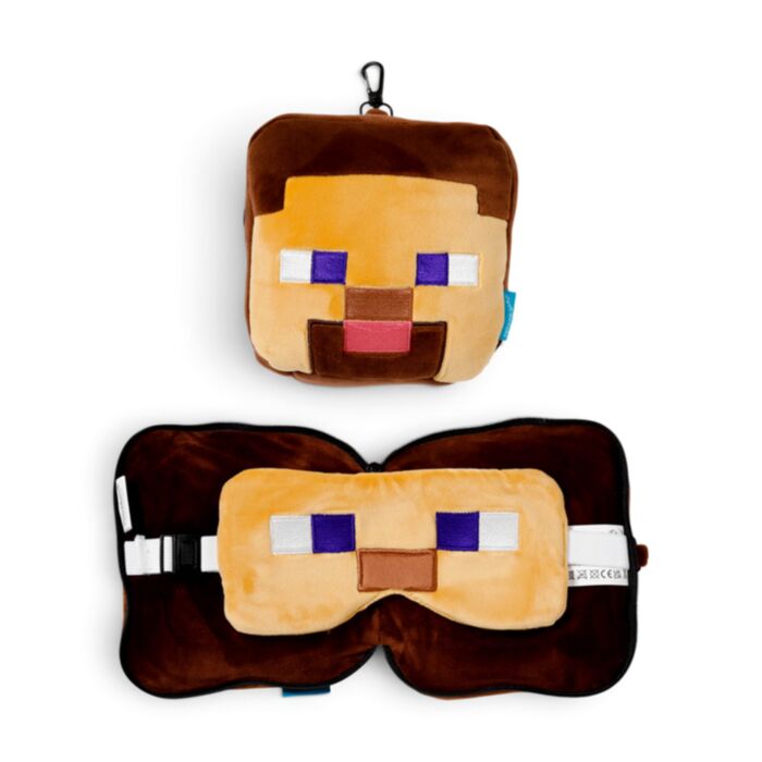 Cestovní polštář a maska na oči Relaxeazzz - Minecraft - Steve