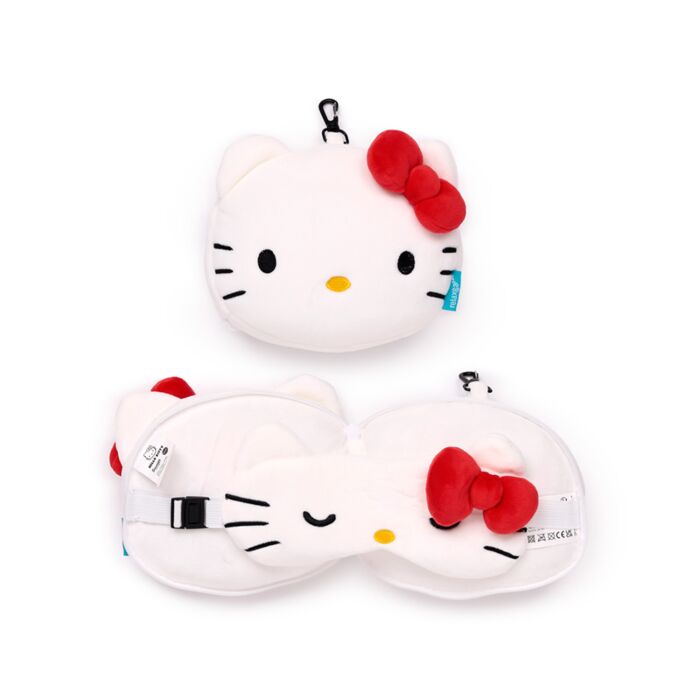 Cestovní polštář a maska na oči Relaxeazzz - Kočka Hello Kitty 