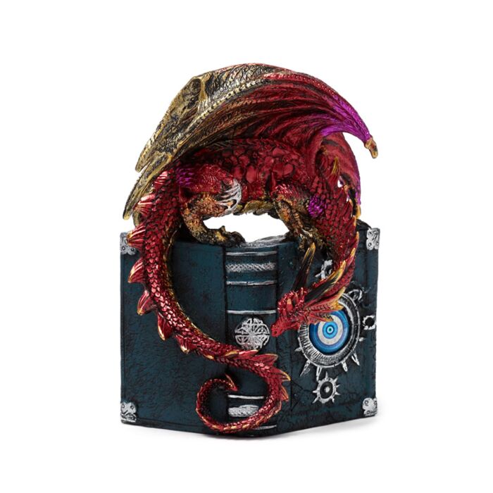 Dekorace - soška - Magický sen- Ohnivý drak- Kniha