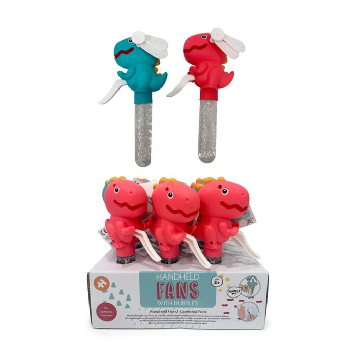 Ruční větráček s bublinami - Dinosaurus