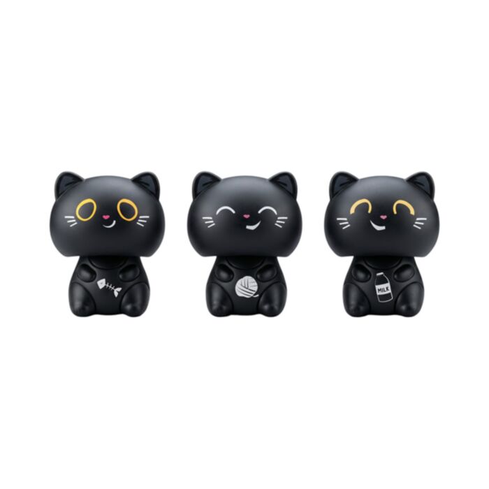 Figurka - solární - mini - Lucky the Black Cat - Kočka