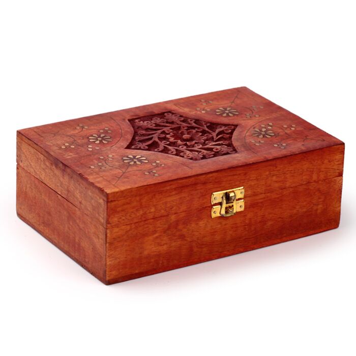 Krabička pro esenciální oleje -mangové dřevo -24 ks -desing 2