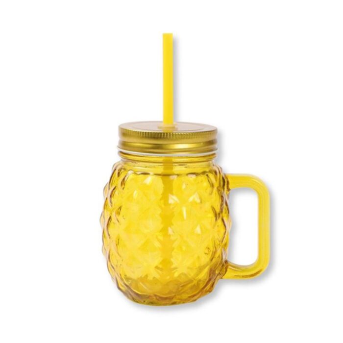 Sklenice - víčko a brčko - Foodiemals - Ananas