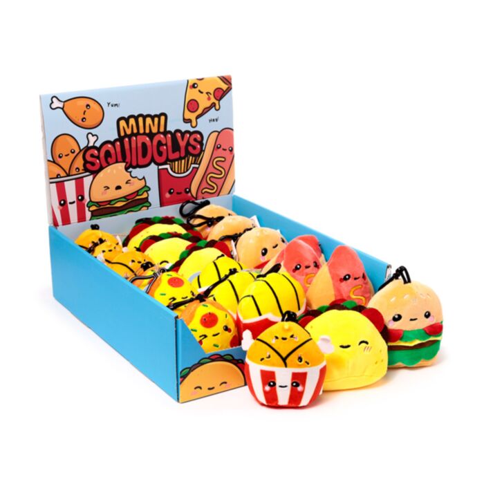 Klíčenka - plyšová - Squidglys Foodiemals - Hamburger,hot dog …