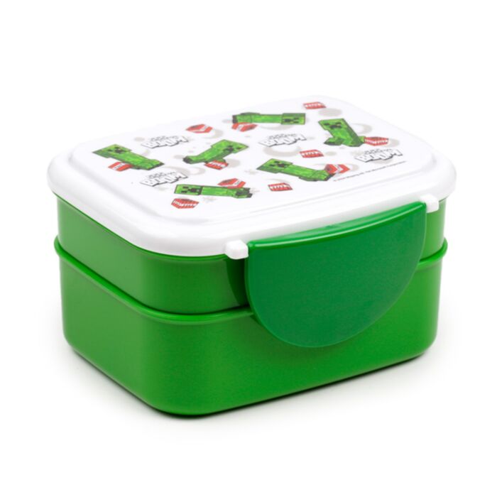 Svačinový box s příborem Bento box - Minecraft Creeper & TNT
