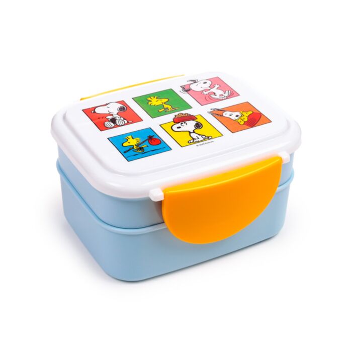 Svačinový box s příborem  Bento box - Peanuts Snoopy & Woodstock 