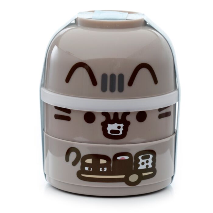 Svačinový box se dvěma patry Bento kulatá - Kočka Pusheen