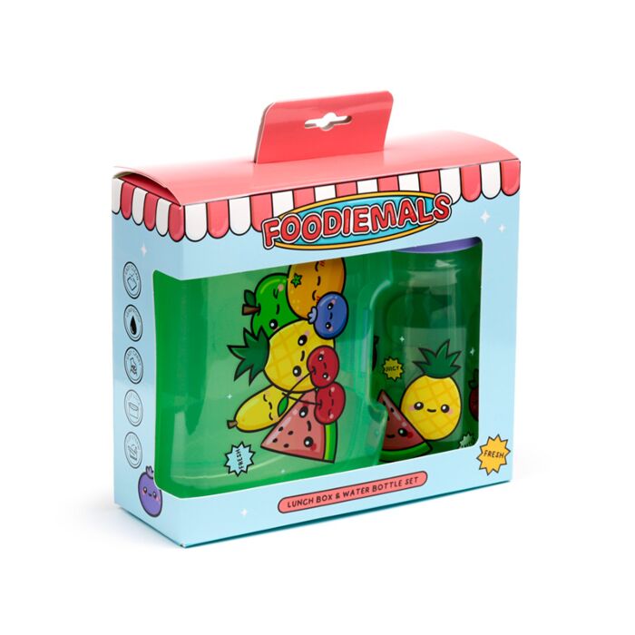 Sada - Svačinový box a láhev na vodu - Foodiemals
