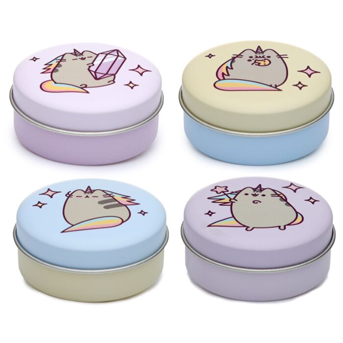 Balzám na rty - plechová krabička - Kočka Pusheen - Pusheenicorn