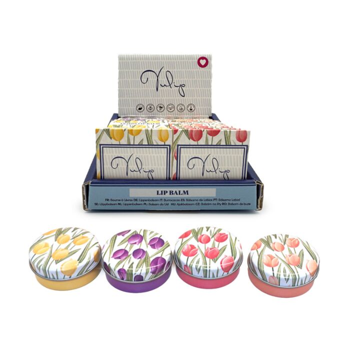 Balzám na rty - plechová krabička - Tulips - Tulipány