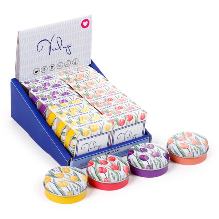 Balzám na rty - plechová krabička - Tulips - Tulipány