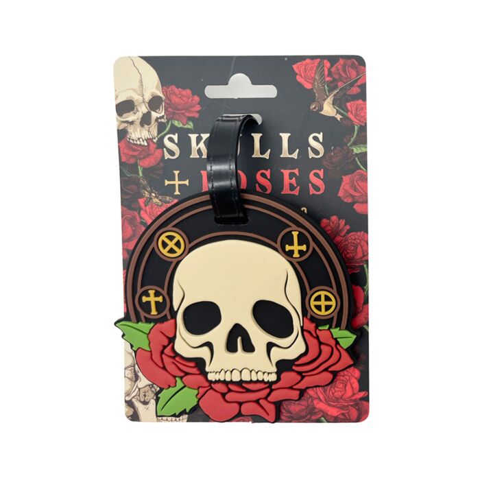 Visačka na zavazadlo - Skulls & Roses- Lebka a růže