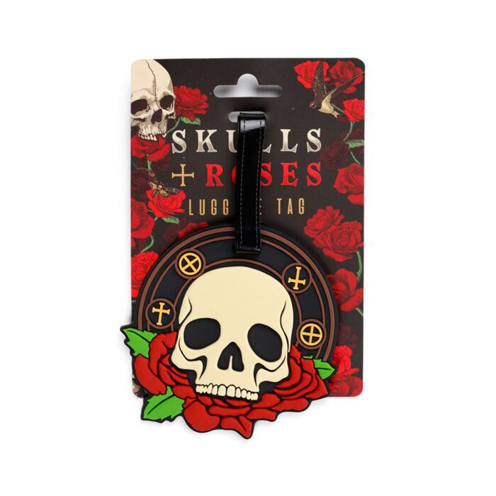 Visačka na zavazadlo - Skulls & Roses- Lebka a růže